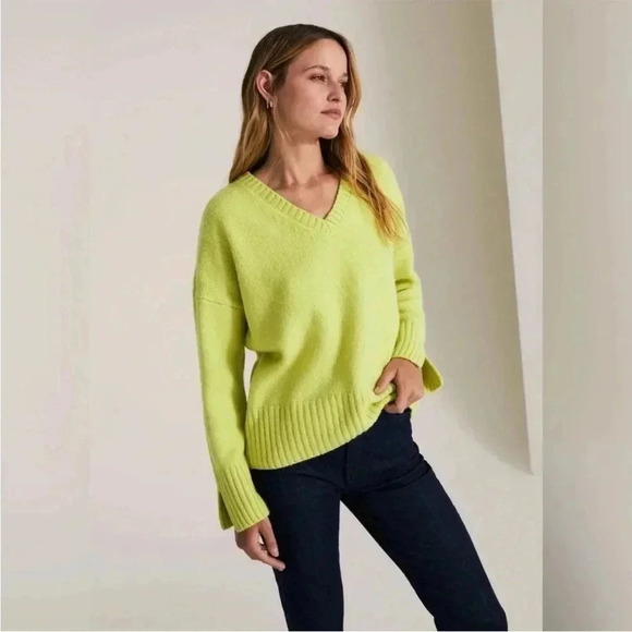Favorite Daughter The William V-Neck Wool & Cashmere Blend Sweater S - Picture 2 of 9
